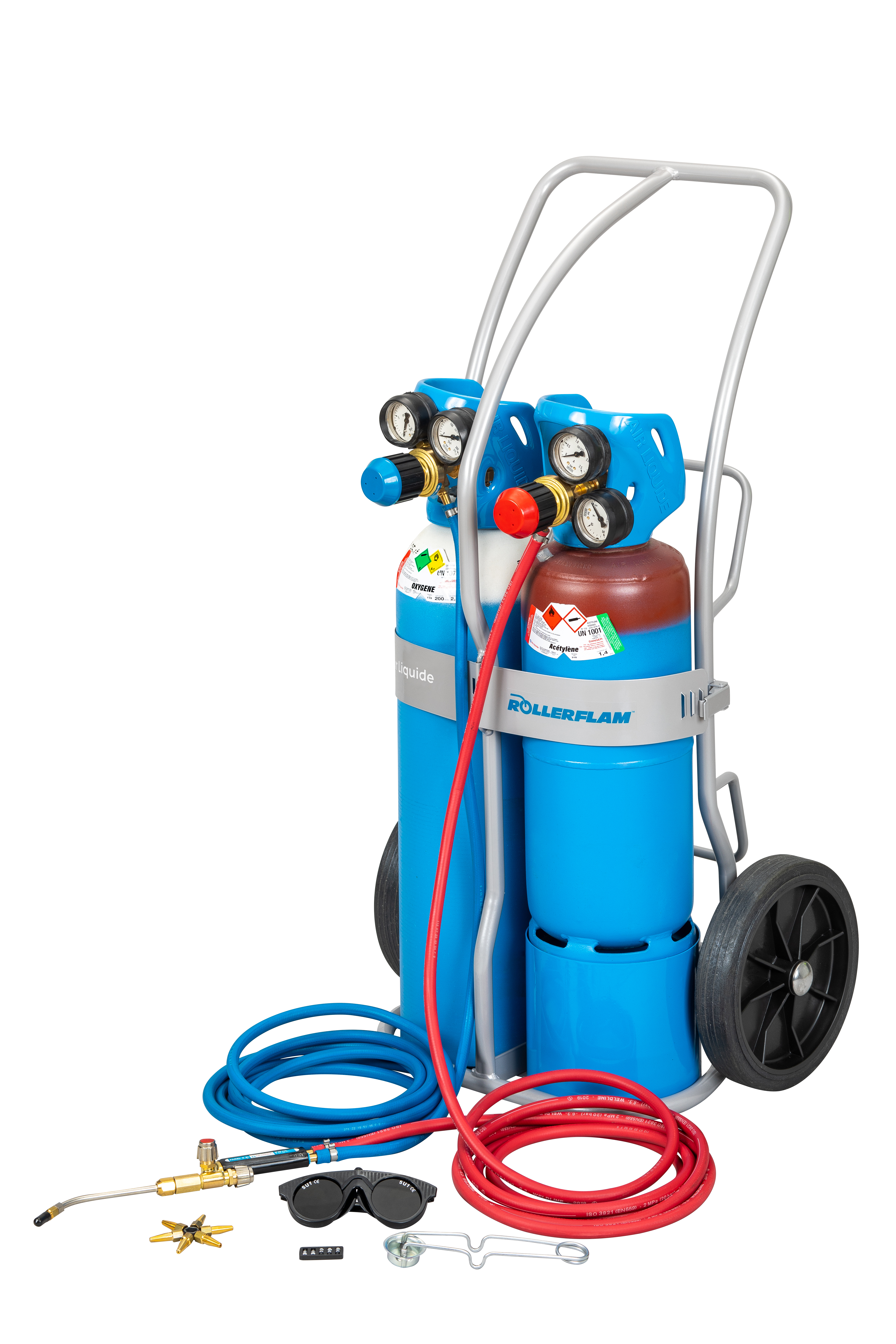 Oxy-Acétylènique poste équipé ROLLERFLAM 11L